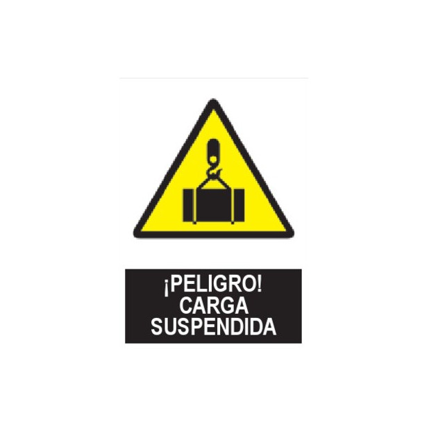 SEÑAL ¡PELIGRO! CARGA SUSPENDIDA 21x29CM