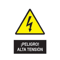 SEÑAL ¡PELIGRO! ALTA TENSION 21x29CM
