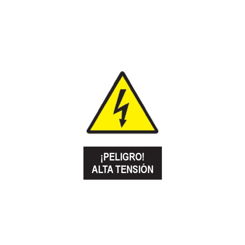 SEÑAL ¡PELIGRO! ALTA TENSION 21x29CM