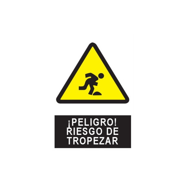 SEÑAL ¡PELIGRO! RIESGO A TROPEZAR 21x29CM