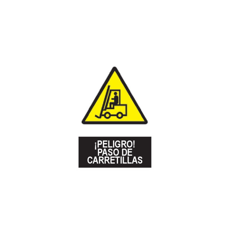 SEÑAL ¡PELIGRO! PASO DE CARRETILLAS 21x29CM