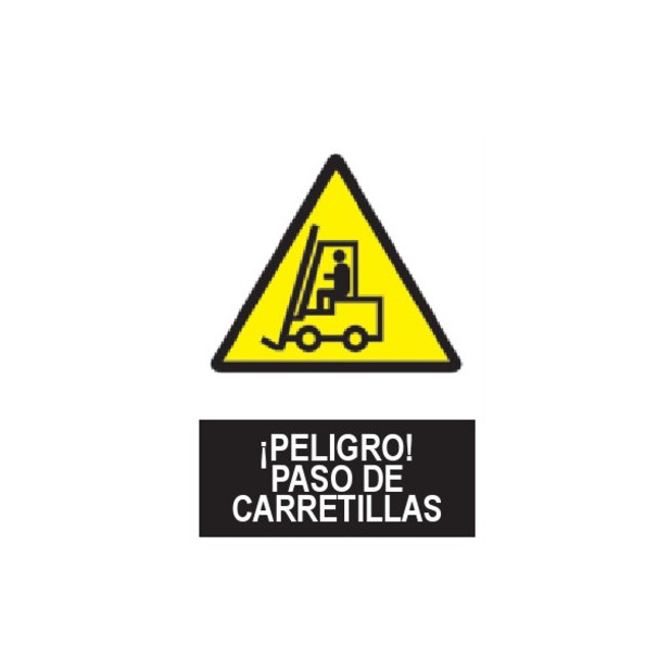 SEÑAL ¡PELIGRO! PASO DE CARRETILLAS 21x29CM