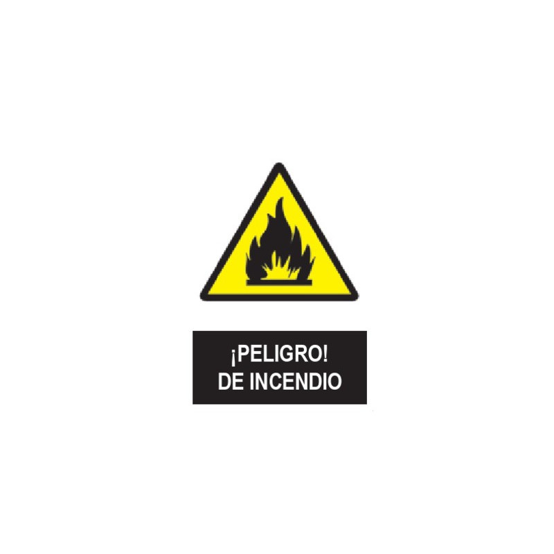 SEÑAL PELIGRO DE INCENDIO 21x29CM