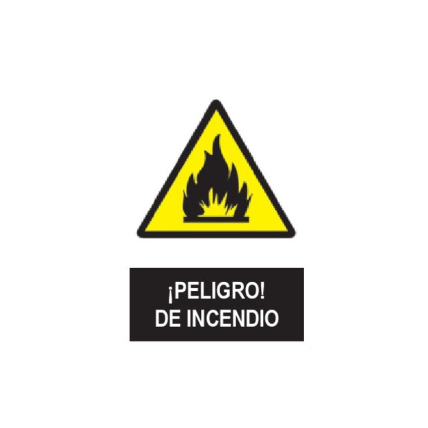 SEÑAL PELIGRO DE INCENDIO 21x29CM