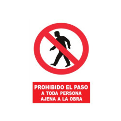 SEÑAL PELIGRO A TODA PERSONA AJENA A LA OBRA 21x29CM