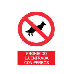 SEÑAL PROHIBIDA LA ENTRADA CON PERROS 21x29CM