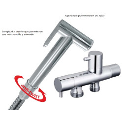 LLAVE PASO DOBLE CON FLEXIBLE ACERO INOX 120cm