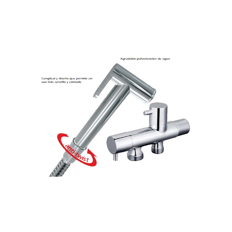 LLAVE PASO DOBLE CON FLEXIBLE ACERO INOX 120cm