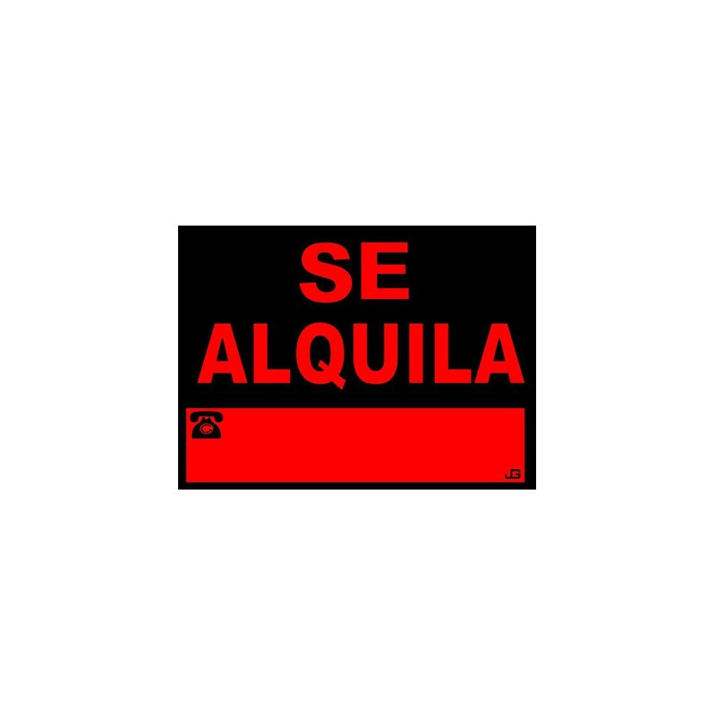 CARTEL SE ALQUILA 40x30CM