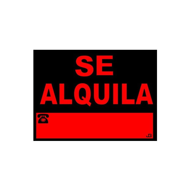 CARTEL SE ALQUILA 40x30CM