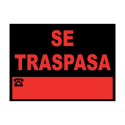 CARTEL SE TRASPASA 40x30CM