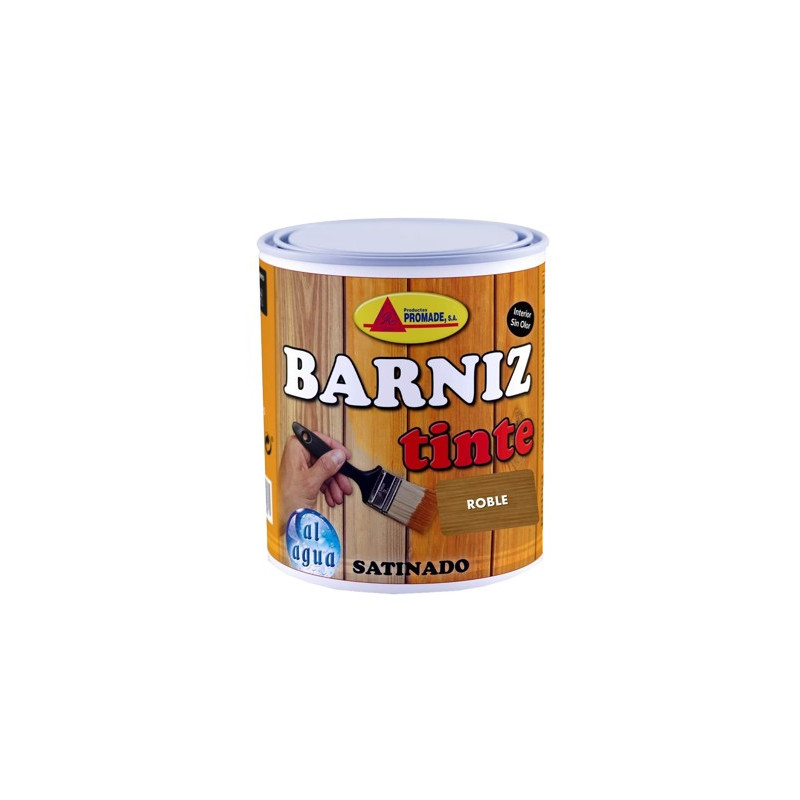BARNIZ TINTE AGUA SATINADO ROBLE 750ML