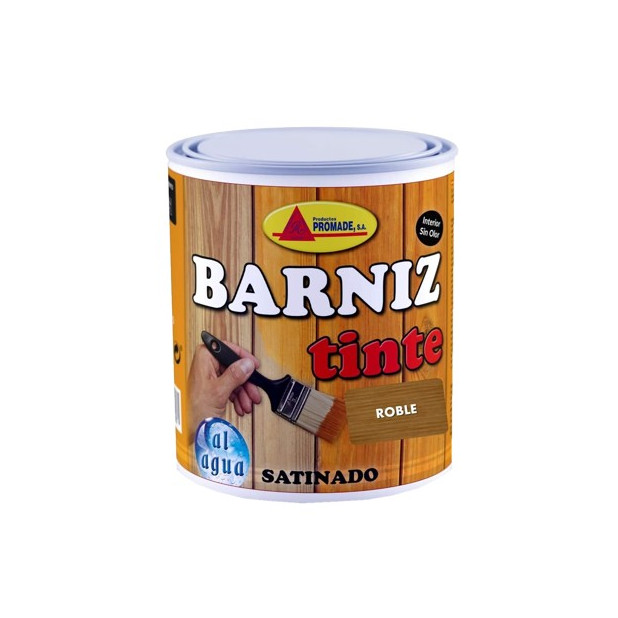 BARNIZ TINTE AGUA SATINADO ROBLE 750ML