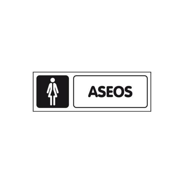 SEÑAL ASEO SEÑORAS 29x10CM