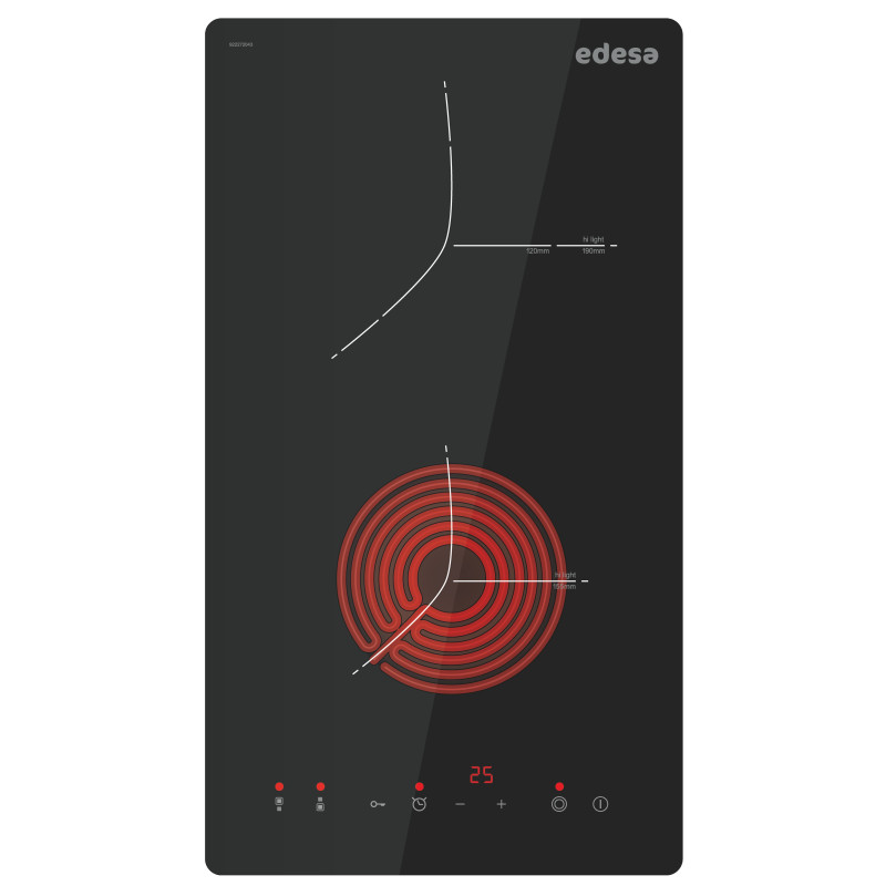 PLACA VITROCERAMICA EDESA 2 FUEGOS EVT-3220 B/B