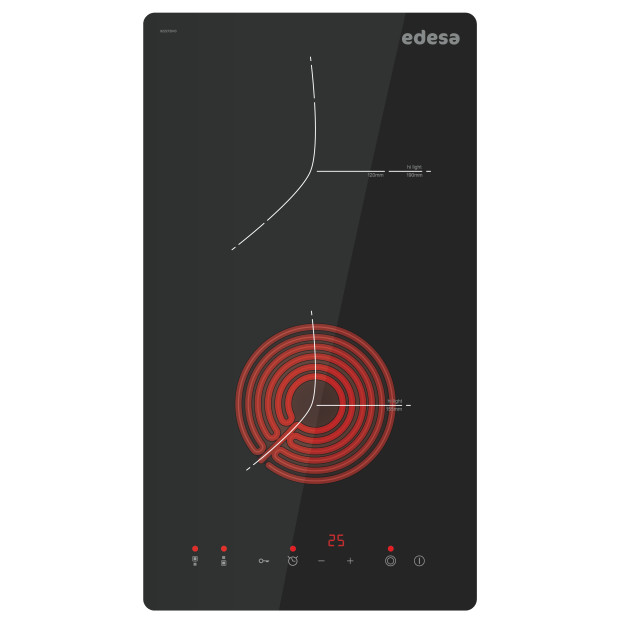 PLACA VITROCERAMICA EDESA 2 FUEGOS EVT-3220 B/B