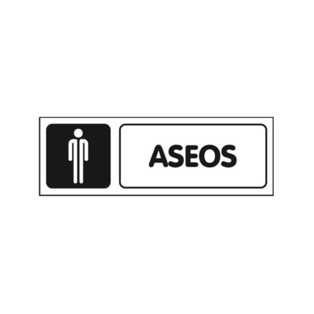 SEÑAL ASEO CABALLEROS 29x10CM