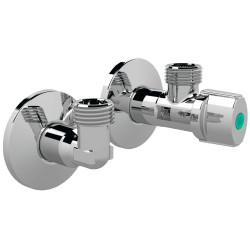 KIT VALVULA ESCUADRA PN16 1/2Mx1/2M MANDO+CODO CROMO