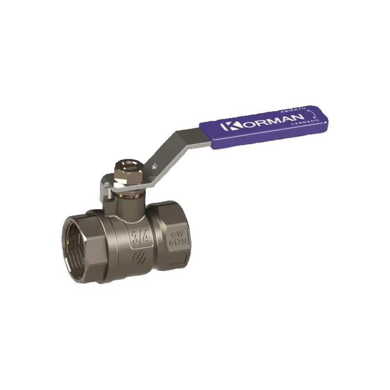 VALVULA DE ESFERA KORMAN 1" 1/2 H-H PALANCA PROT. EPOXY