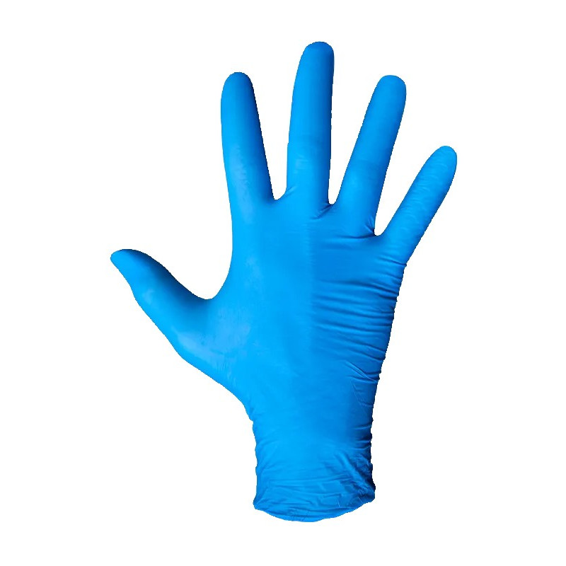 GUANTES DESECHABLE NITRILO AZUL S/POLVO (100UND)
