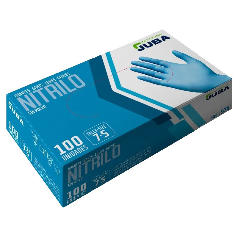 GUANTES DESECHABLE NITRILO AZUL S/POLVO (100UND)