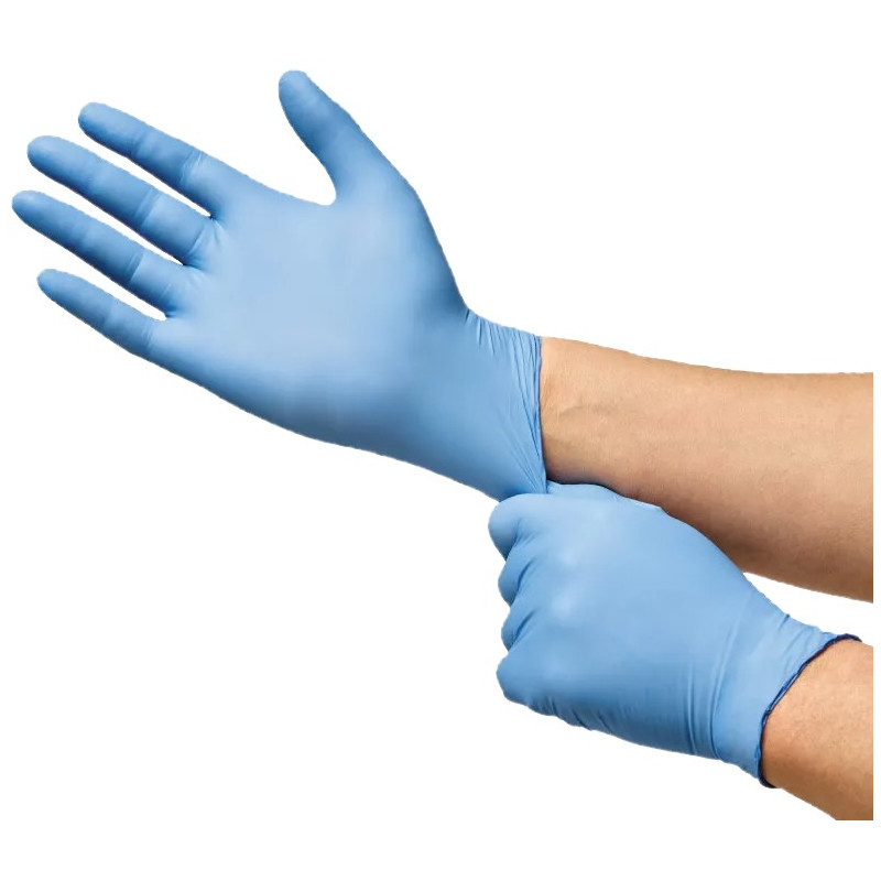 GUANTES DESECHABLE NITRILO AZUL S/POLVO (100UND)