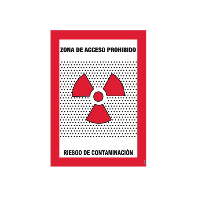 SEÑAL ZONA DE ACCESO PROHIBIDO CONTAMINACION 29x21CM