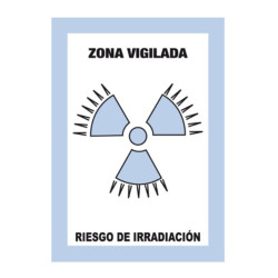 SEÑAL ZONA VIGILADA IRRADIACION 29x21CM