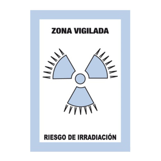 SEÑAL ZONA VIGILADA IRRADIACION 29x21CM