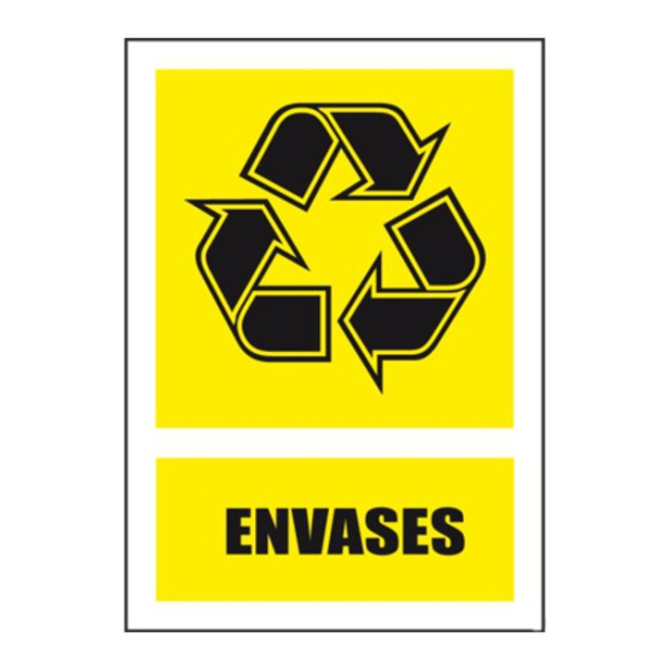 SEÑAL RECICLAJE ENVASES 29x21CM
