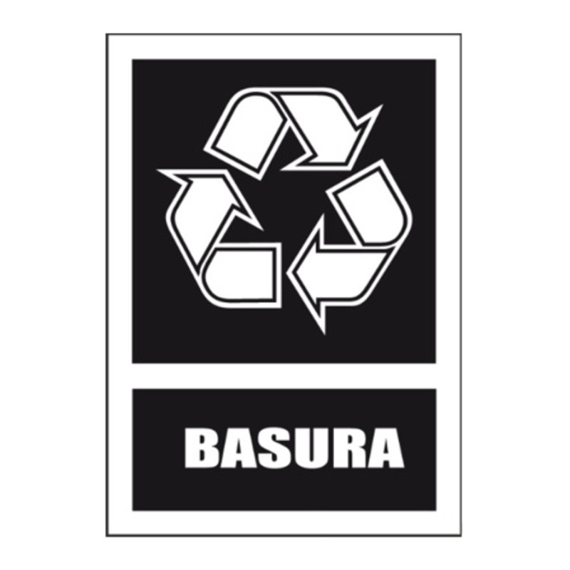 SEÑAL RECICLAJE BASURA 29x21CM
