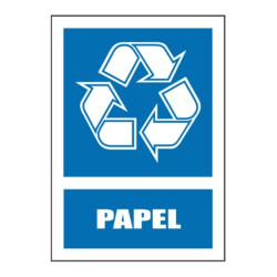 SEÑAL RECICLAJE PAPEL 29x21CM