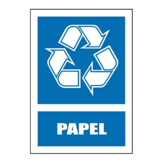 SEÑAL RECICLAJE PAPEL 29x21CM