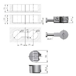 ENSAMBLE ENCIMERA ENS01 M8x48mm BLANCO