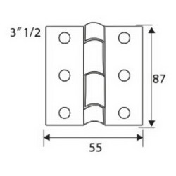 BISAGRA 840 BS31 3" 1/2 87x55mm ZINCADO