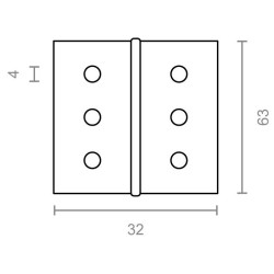BISAGRA 5005 BS27 2" 1/2 63x32MM ZN