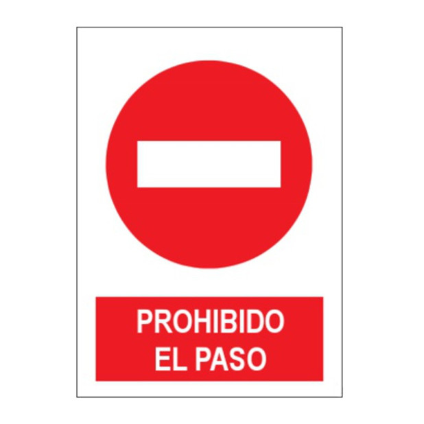SEÑAL PROHIBIDO EL PASO 40x30CM