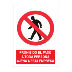 SEÑAL PROHIBIDO EL PASO A PERSONA AJENA A LA EMPRESA 40x30CM