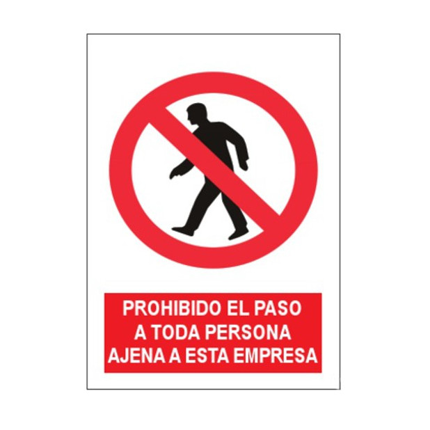 SEÑAL PROHIBIDO EL PASO A PERSONA AJENA A LA EMPRESA 40x30CM