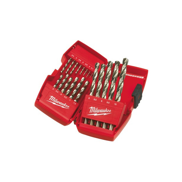 ESTUCHE 19 BROCAS MILWAUKEE THUNDERWEB HSS-G