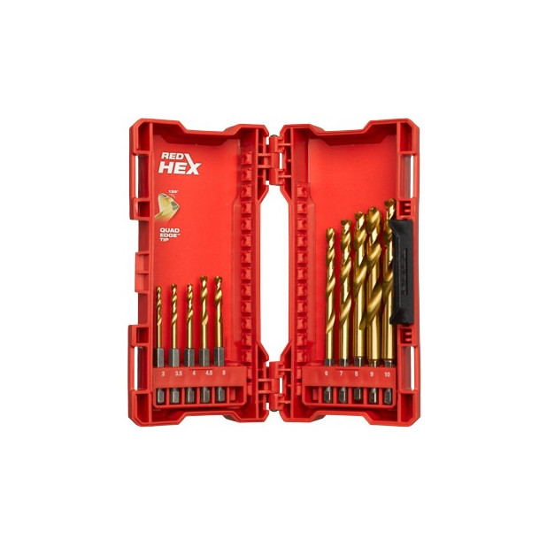ESTUCHE 10 BROCAS MILWAUKEE HS S-G TITANIO
