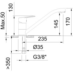 MONOMANDO FREGADERO HORIZONTAL GO