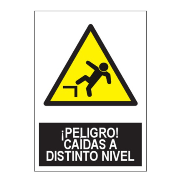 SEÑAL ¡PELIGRO! CAIDA DISTINTO NIVEL 40x30CM