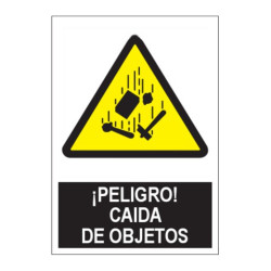 SEÑAL ¡PELIGRO! CAIDA DE OBJETOS 40x30CM