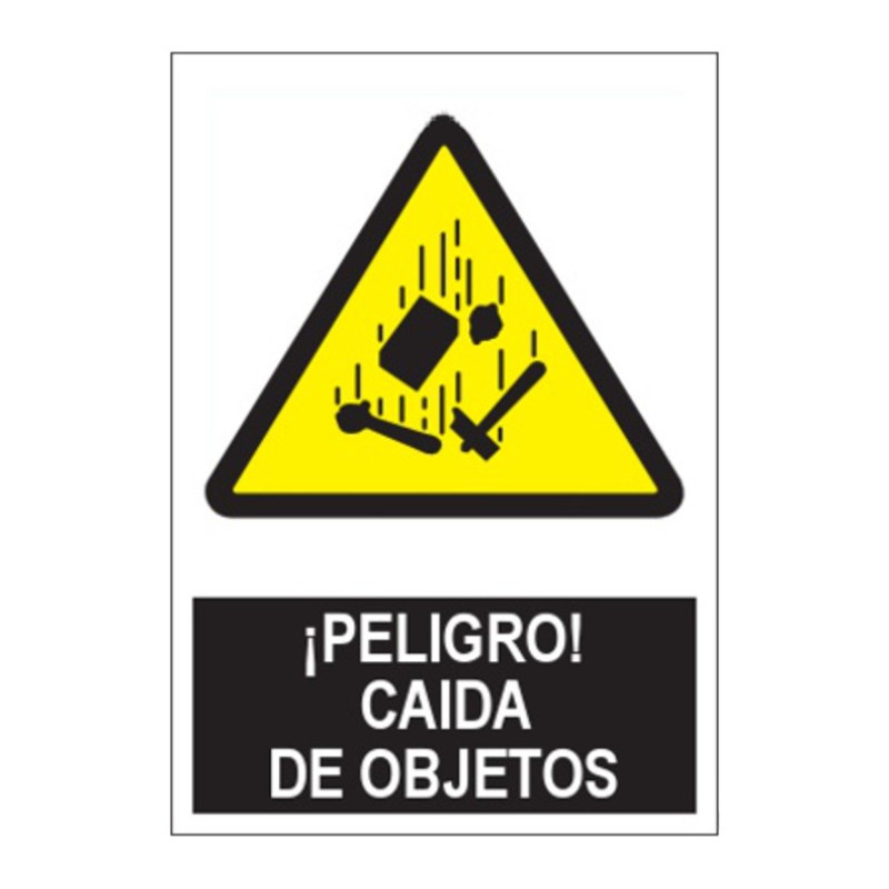 SEÑAL ¡PELIGRO! CAIDA DE OBJETOS 40x30CM