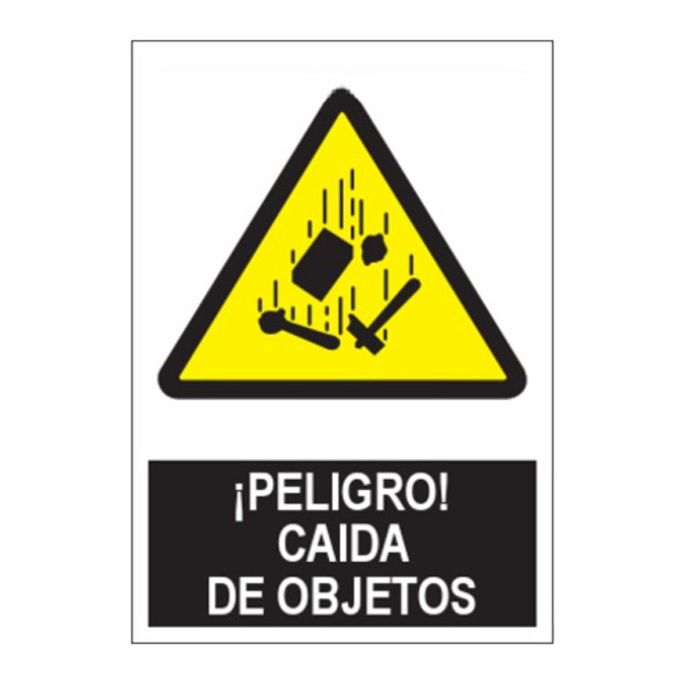 SEÑAL ¡PELIGRO! CAIDA DE OBJETOS 40x30CM