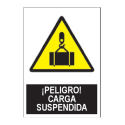 SEÑAL ¡PELIGRO! CARGA SUSPENDIDA 40x30CM