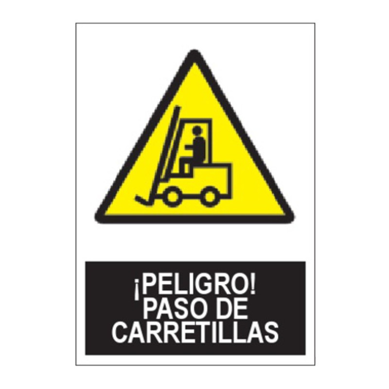 SEÑAL ¡PELIGRO! PASO DE CARRETILLAS 40x30CM