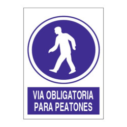SEÑAL VIA OBLIGATORIA PARA PEATONES 40x30CM