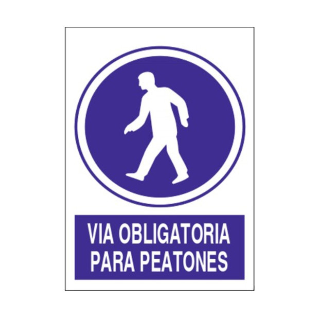 SEÑAL VIA OBLIGATORIA PARA PEATONES 40x30CM